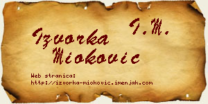 Izvorka Mioković vizit kartica